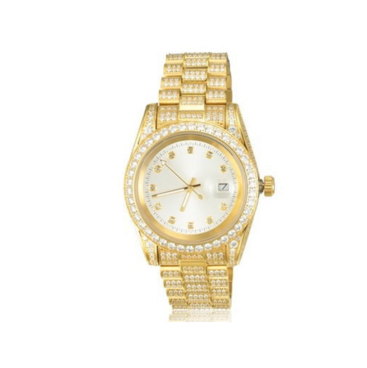 Gold Diamond Presidential Quartz Watch