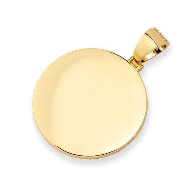 Rose Gold Round Frame Picture Pendant Chain