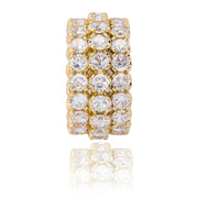 Kaushmar 3 Row Diamond Eternity Band Ring