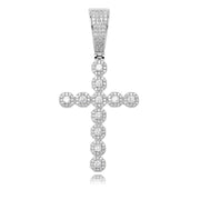 Diamond Cluster Cross Pendant Chain