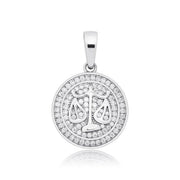 Round Zodiac Sign Pendant Tennis Chain