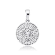 Round Zodiac Sign Pendant Tennis Chain