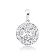 Round Zodiac Sign Pendant Tennis Chain