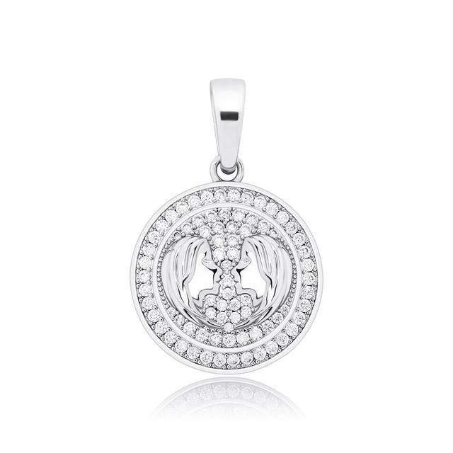 Round Zodiac Sign Pendant Tennis Chain