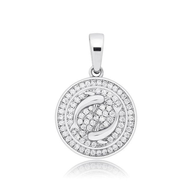 Round Zodiac Sign Pendant Tennis Chain