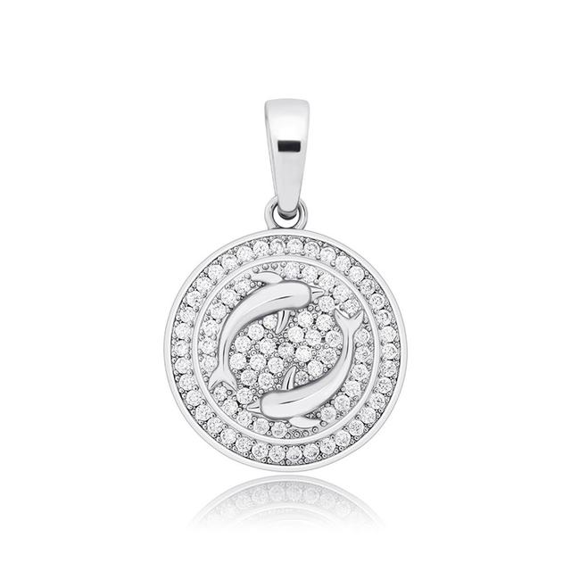 Round Zodiac Sign Pendant Tennis Chain