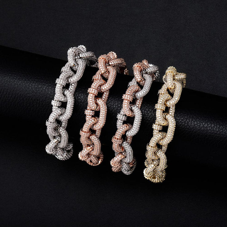 Keraun Two-Tone 17mm Cable Link Bracelet