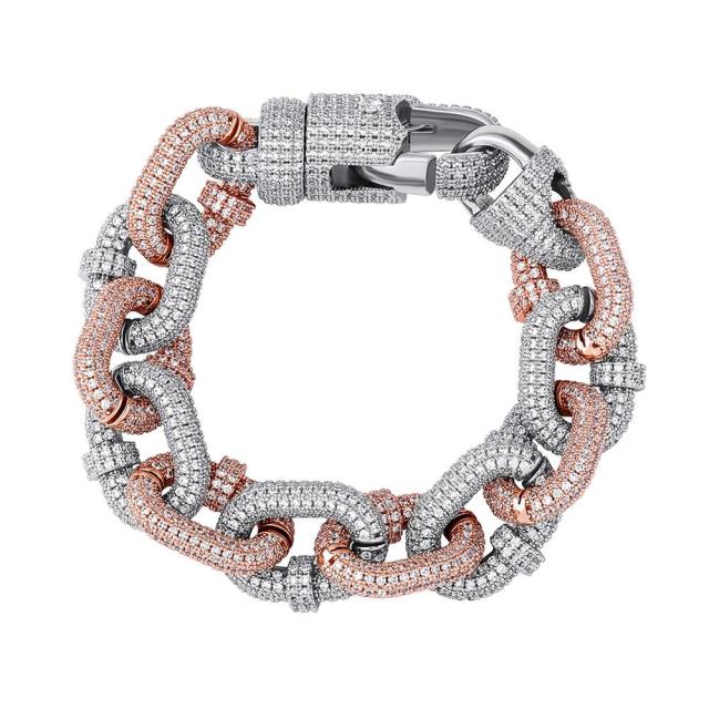 Keraun Two-Tone 17mm Cable Link Bracelet