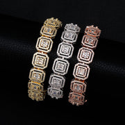 Damaris Rose Gold 13mm Baguette Cluster Tennis Bracelet