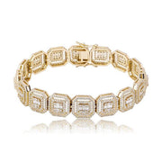 Damaris Gold 13mm Baguette Cluster Tennis Bracelet