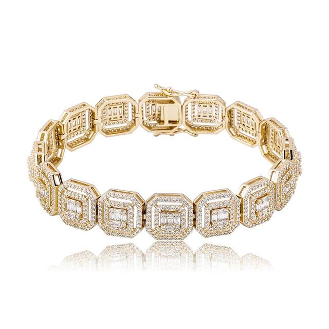 Damaris Gold 13mm Baguette Cluster Tennis Bracelet