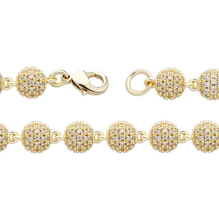 Lucan 8mm Iced Ball Link Bracelet