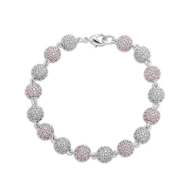 Lucan 8mm Iced Ball Link Bracelet