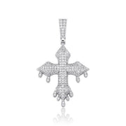 Drip Cross Pendant Tennis Chain