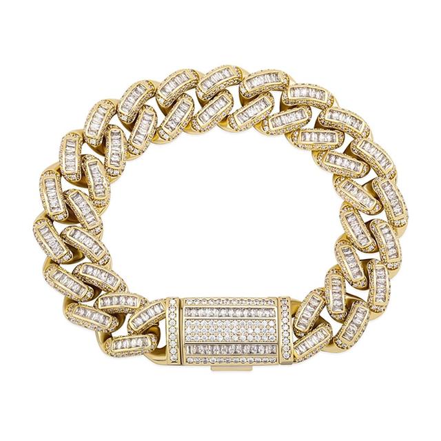 Anton 16mm Baguette Cuban Link Bracelet