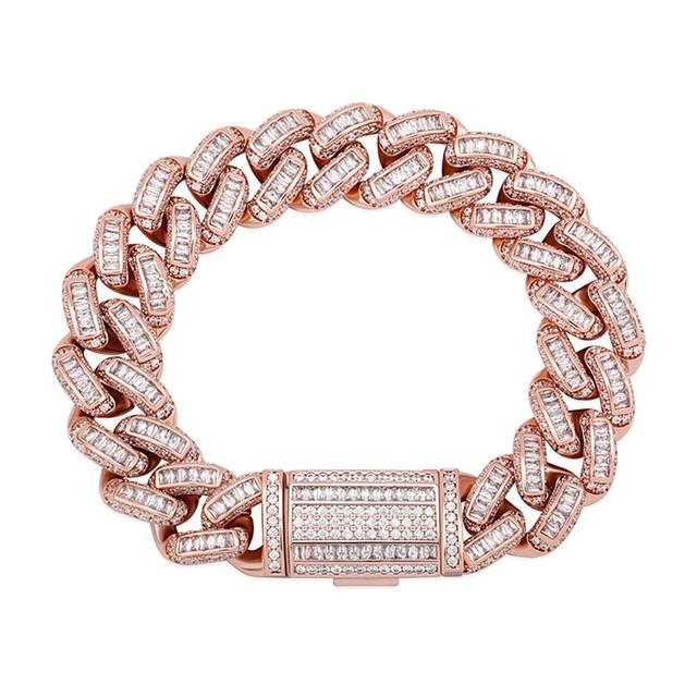 Anton 16mm Baguette Cuban Link Bracelet