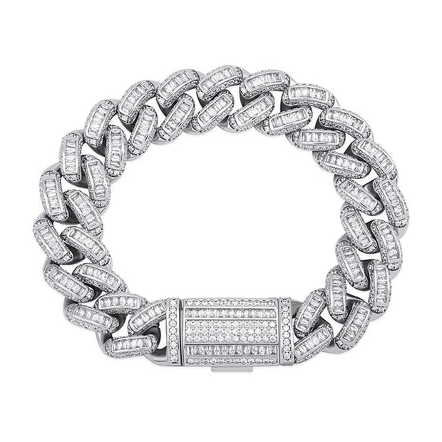 Anton 16mm Baguette Cuban Link Bracelet