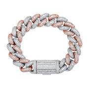 Anton 16mm Baguette Cuban Link Bracelet