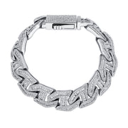 Vance Gold 16mm Baguette Mariner Link Bracelet