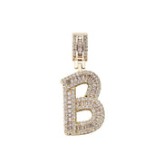 Baguette Letter Pendant Chain