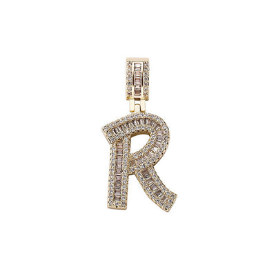 Baguette Letters Pendant Tennis Chain