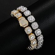 Paolo Gold 10mm Cluster Tennis Bracelet