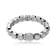 Paolo Silver 10mm Cluster Tennis Bracelet