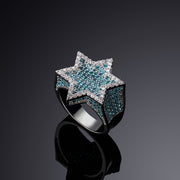 Money Blue Six-Point Star Ring