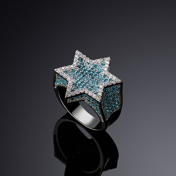 Money Blue Six-Point Star Ring