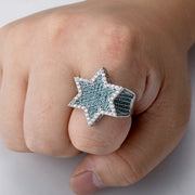 Money Blue Six-Point Star Ring