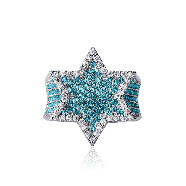 Money Blue Six-Point Star Ring