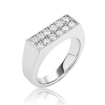 Ainsley Silver Diamond Bar Ring