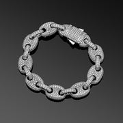 Barnett Silver 12mm Round Mariner Link Bracelet