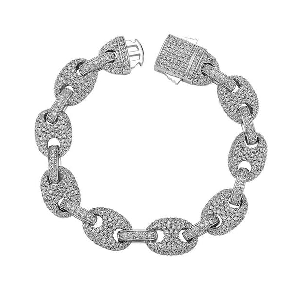 Barnett Silver 12mm Round Mariner Link Bracelet