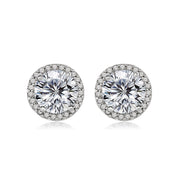 Allen Gold Halo Round Stud Earrings