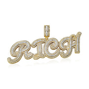 Silver Cursive Baguette Custom Name Chain